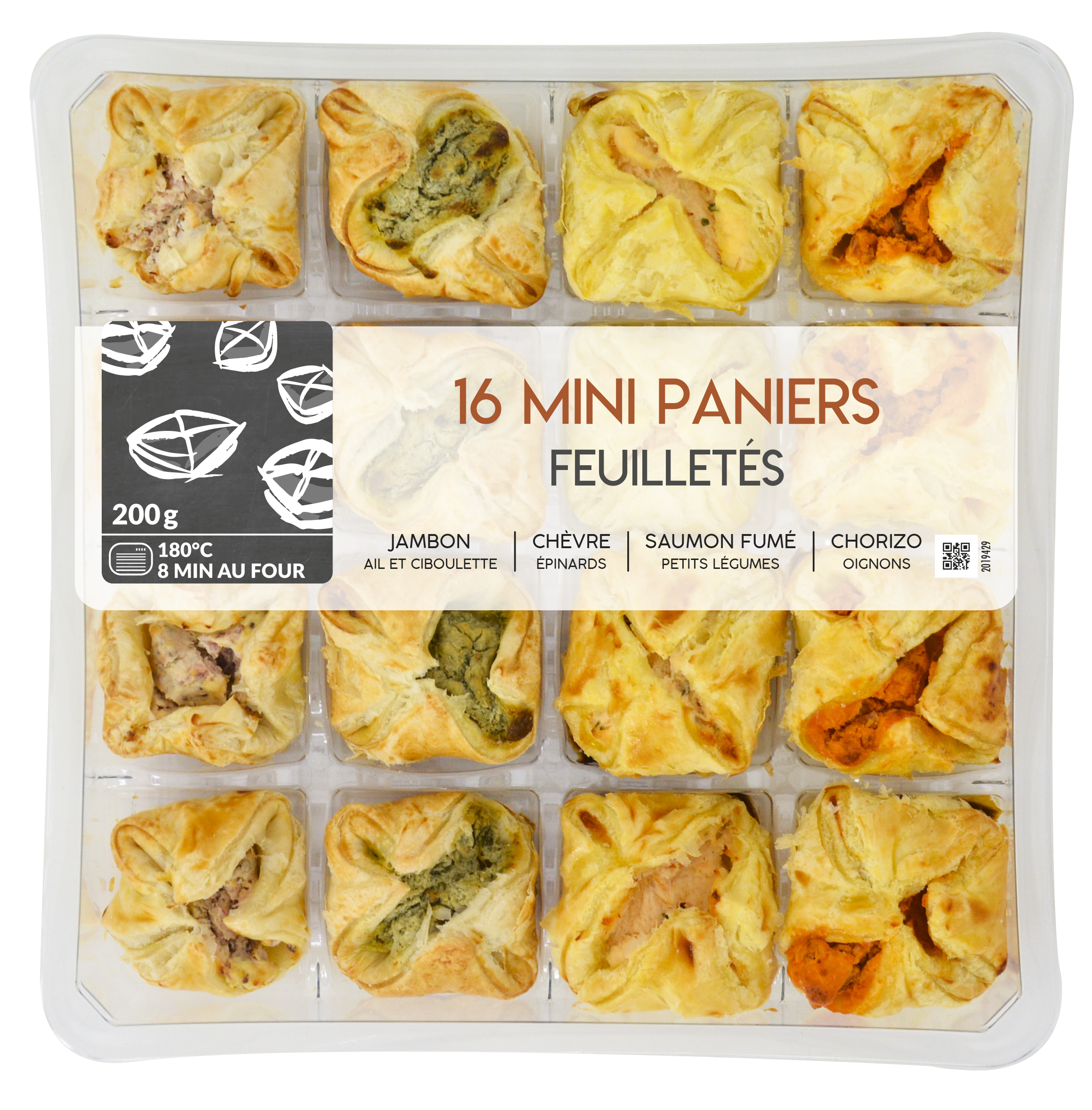 Mini Paniers Feuilletés 16 pièces